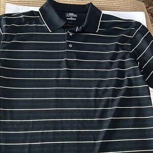 Men's Black Striped PGA Tour size large / Grand Polo Shirt